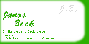 janos beck business card